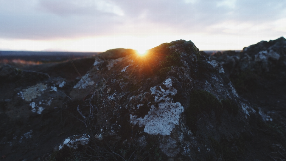 Rock 山 クラウド 日の出