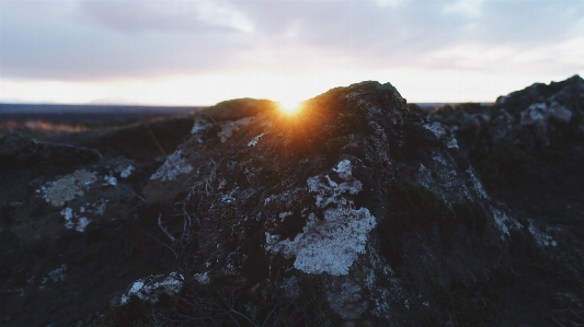 Rock mountain cloud sunrise Photo