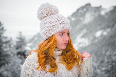 Foto Nevicare inverno donna femmina