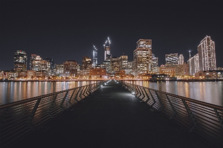 Water horizon light bridge Photo