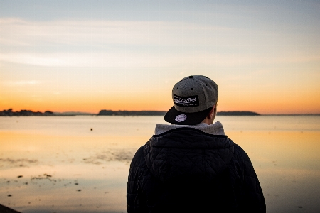 Man beach sea coast Photo