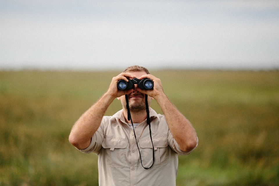 Man landscape grass person