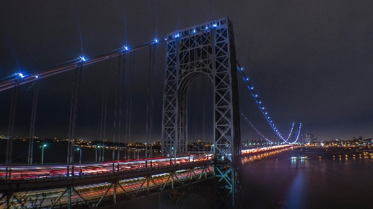 Light bridge skyline night Photo