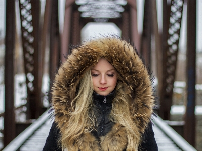 Winter hair fur model Photo