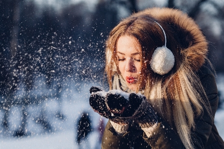 Snow winter woman female Photo