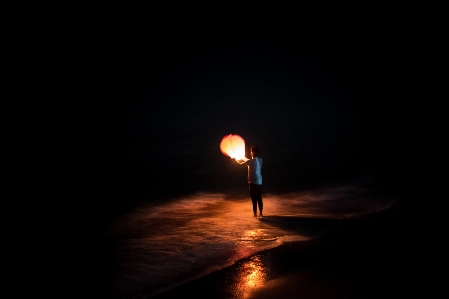 Photo Personne lumière nuit cierge magique