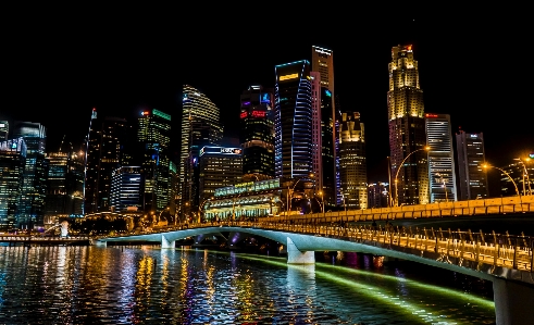 Horizon bridge skyline night Photo