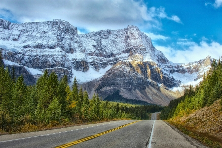 Landscape mountain snow road Photo