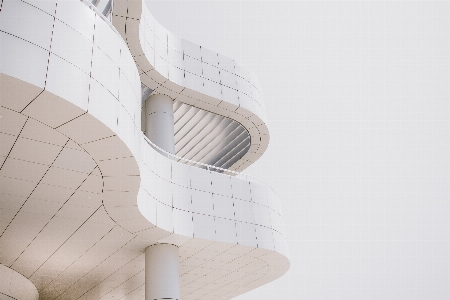 Architecture white spiral building Photo