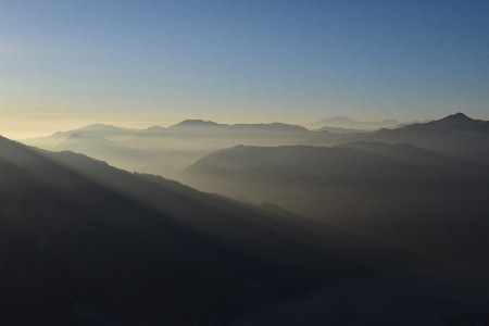 Horizon mountain cloud fog Photo