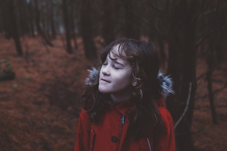 Forest girl kid portrait Photo