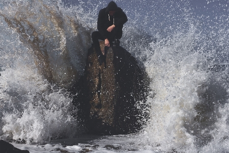 Man sea water ocean Photo