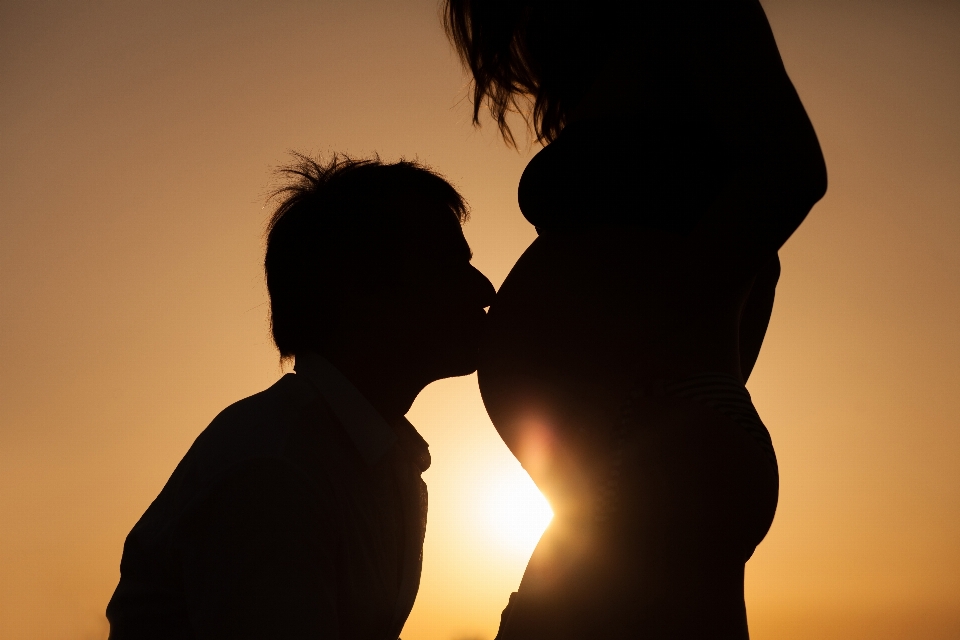 Silhouette person sonnenuntergang liebe