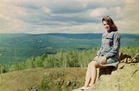 Walking mountain woman adventure Photo