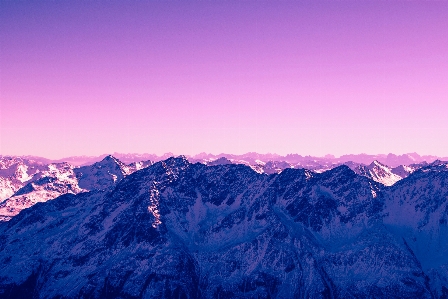 山 雪 天空 日出 照片