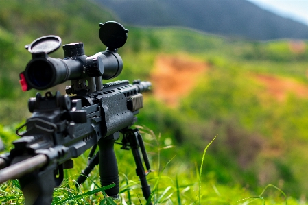 Soldier weapon tripod gun Photo