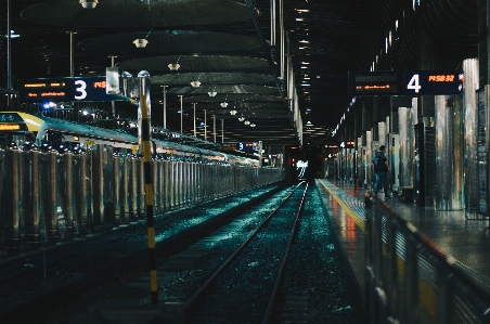 Light traffic night tunnel Photo