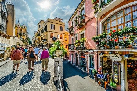 Fußgänger straße stadt alt Foto