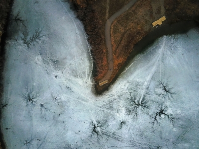 Winter shore lake formation Photo