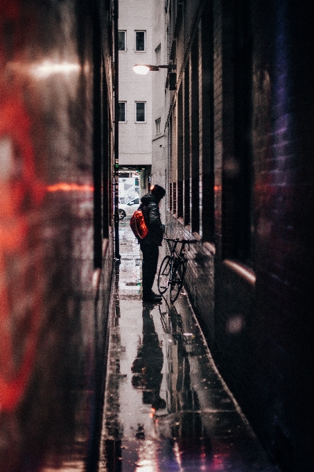 Person licht straße nacht