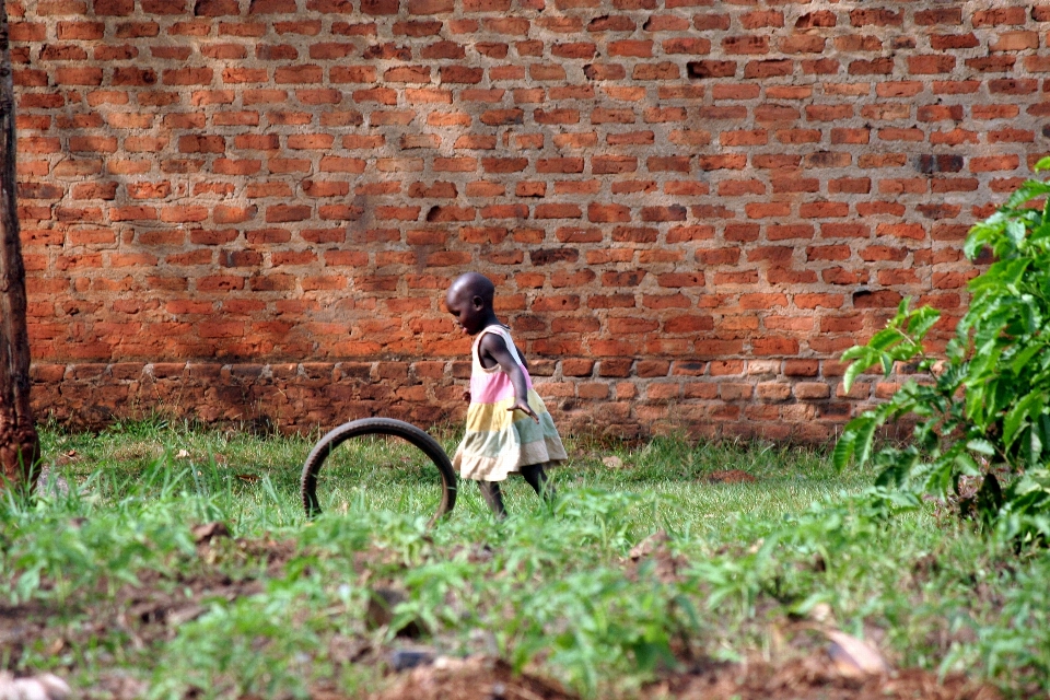 Herbe fille pelouse enfant