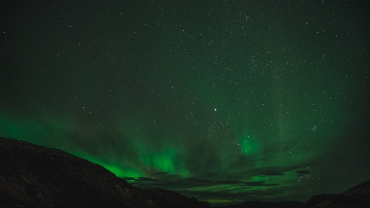 Atmosphere green northern light aurora Photo