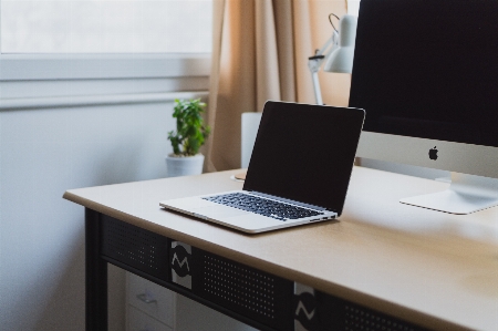 Laptop desk work table Photo