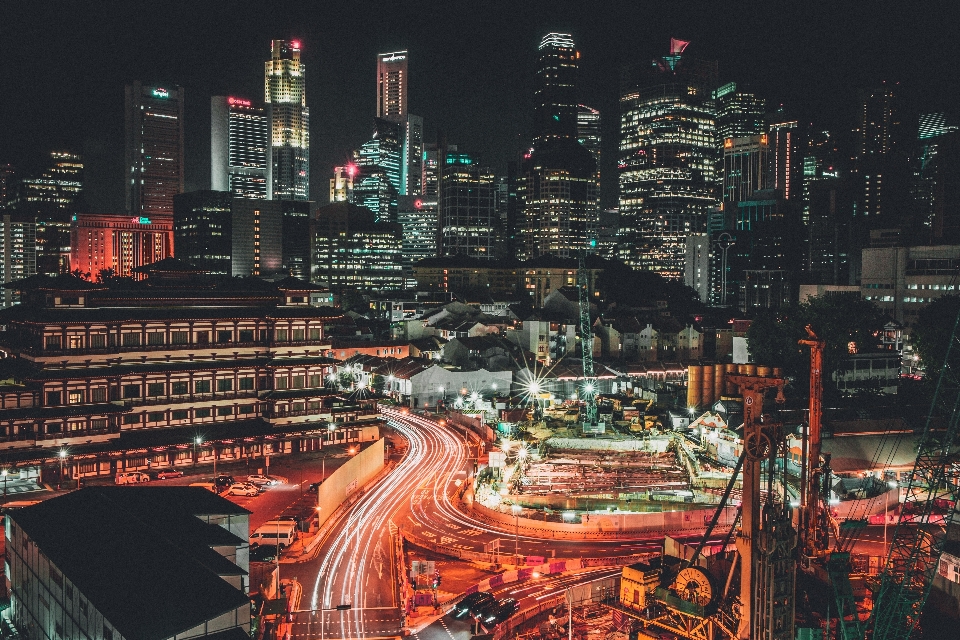 天际线 夜晚 城市 摩天大楼