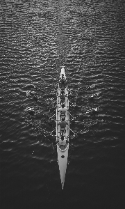 Photo Aile noir et blanc
 bateau pagayer