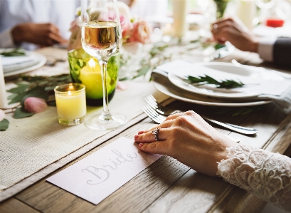 Table flower restaurant meal Photo