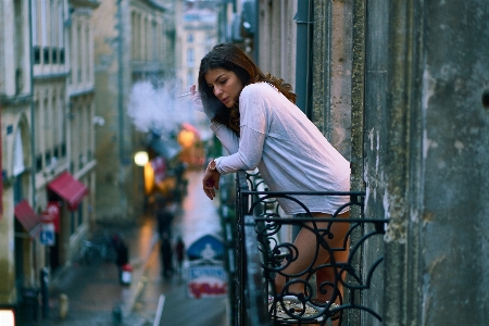 Woman road street smoking Photo