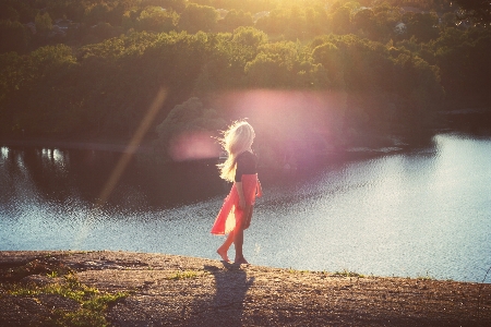 Nature walking light woman Photo