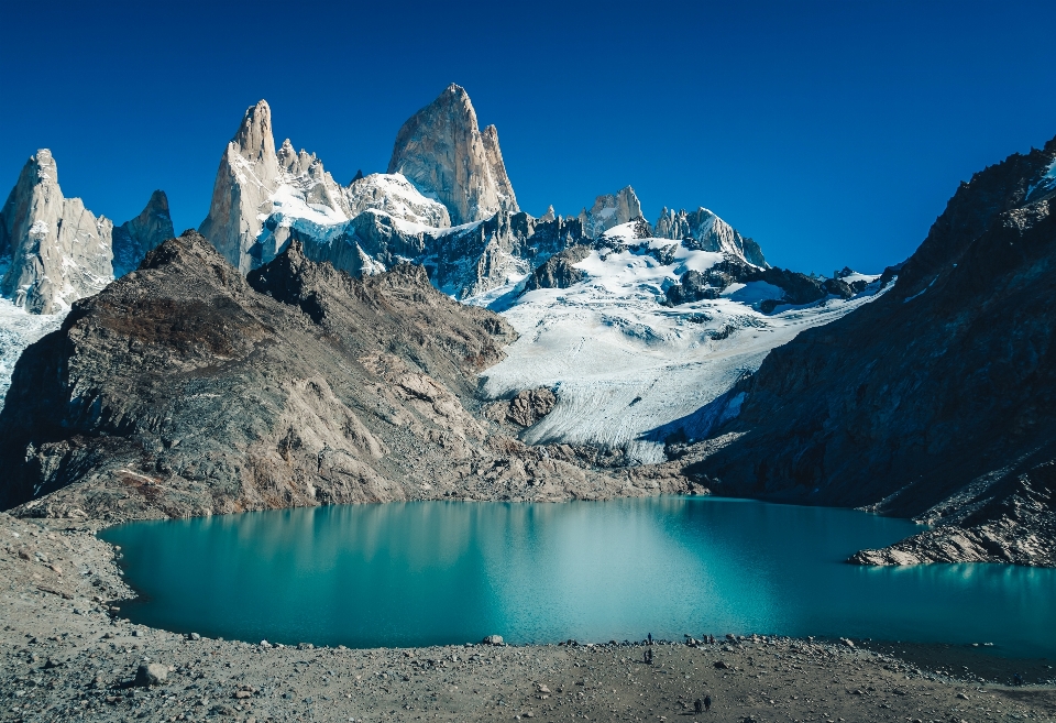 Mountain lake range ice