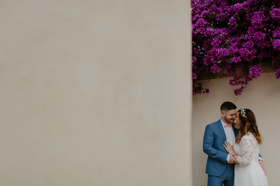 Fotografi bunga biru pengantin perempuan