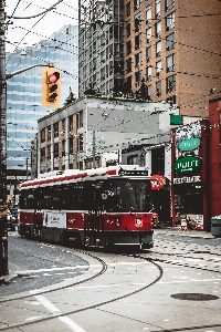 Street downtown tram transport Photo