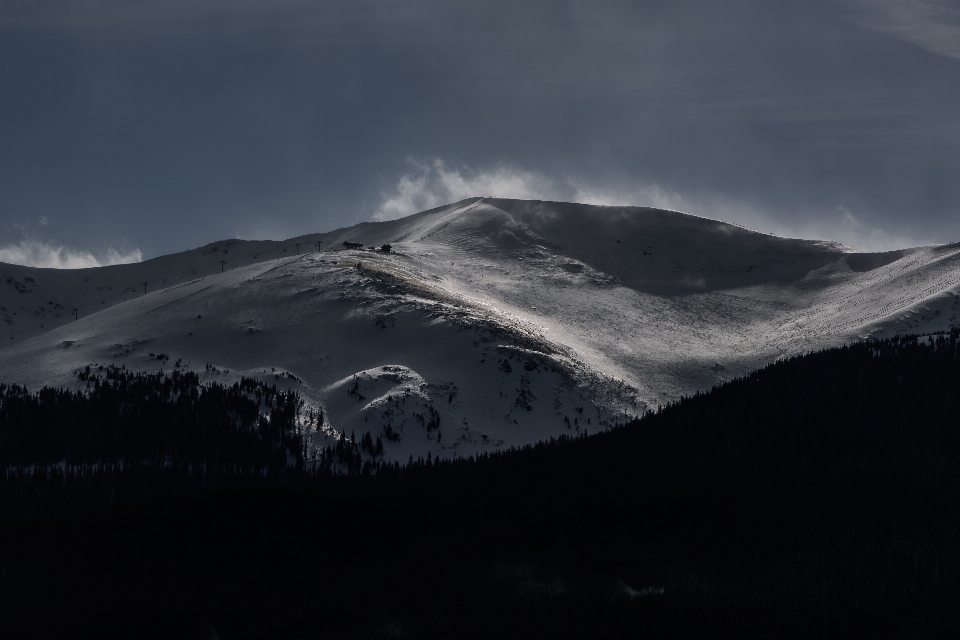 自然 山 雪 冬天