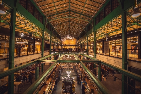 Building public transport aisle library Photo