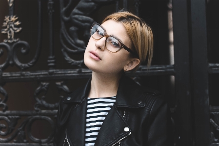 Hair leather singer portrait Photo