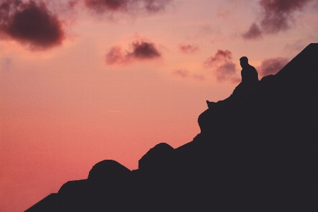 Horizon silhouette mountain cloud Photo