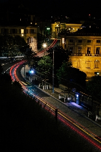 ライト 道 渋滞 夜 写真