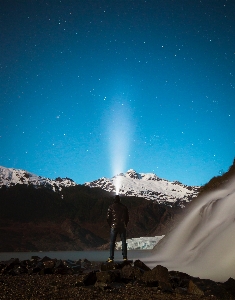 Mountain snow sky night Photo