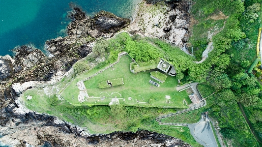 Terrain ruins bird's eye view aerial photography Photo