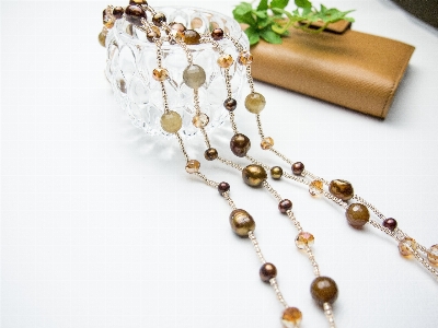 Chain bead material necklace Photo