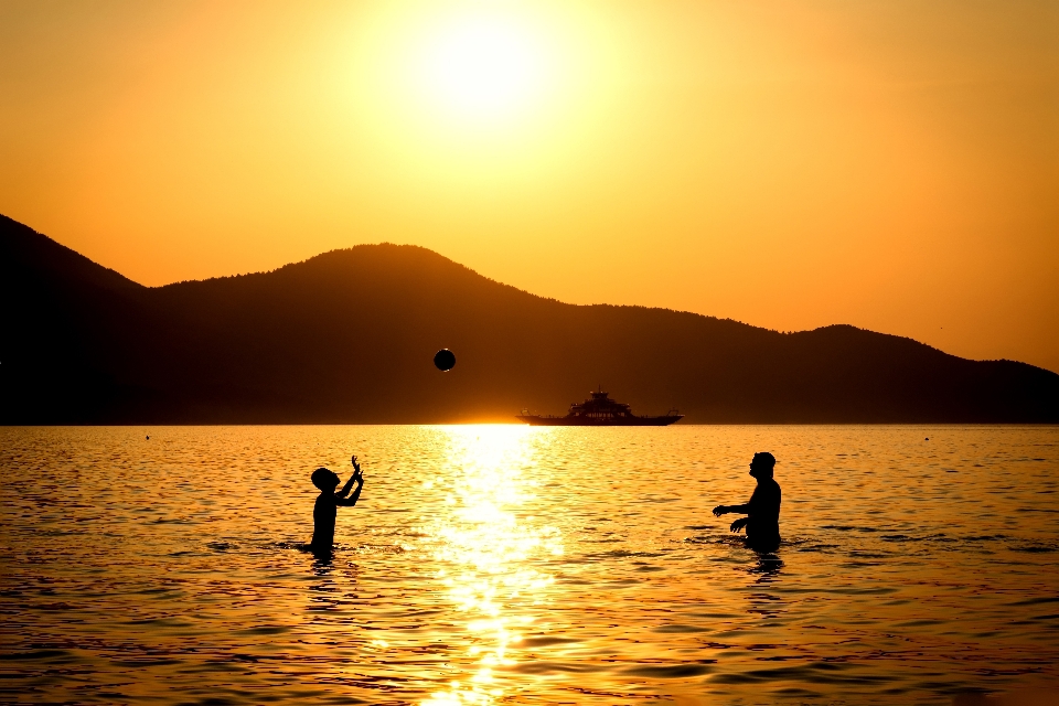 Man beach landscape sea