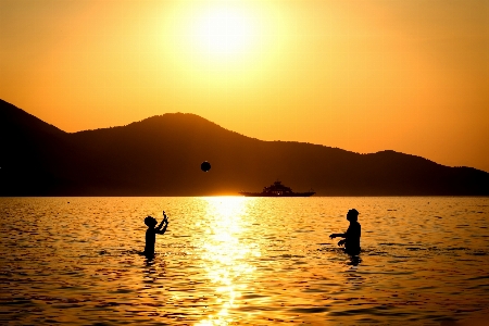 Man beach landscape sea Photo