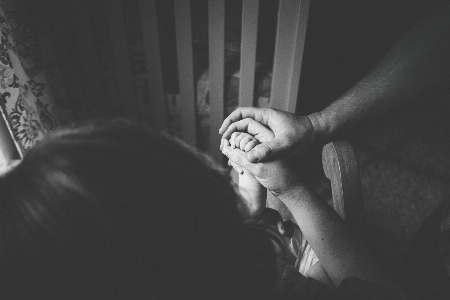 Hand licht schwarz und weiß
 weiss Foto