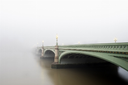 Fog bridge highway line Photo