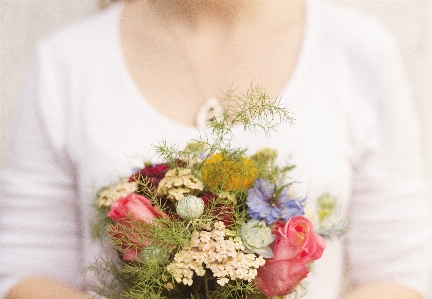 植物 女性 花 花弁 写真