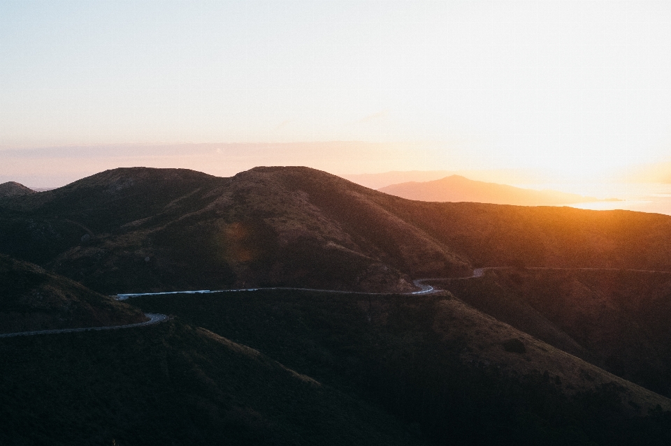 Landschaft horizont berg sonnenaufgang