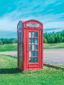 Green telephone booth outdoor structure Photo